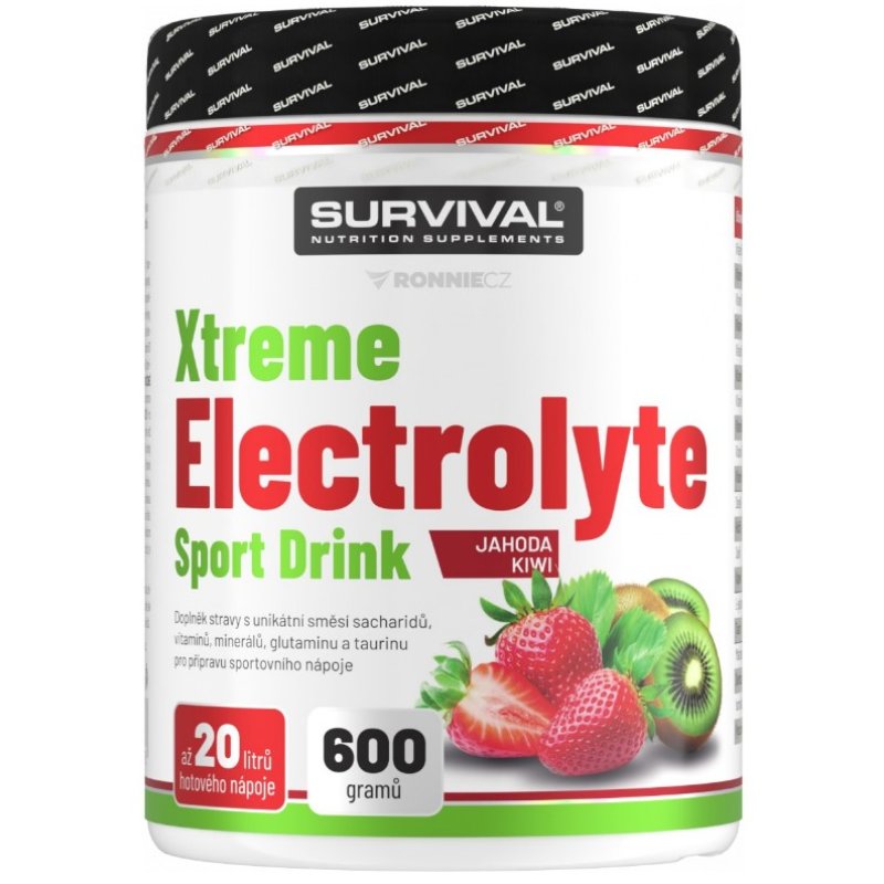 Survival Xtreme Electrolyte Sport Drink - 600 g, jahoda-kiwi