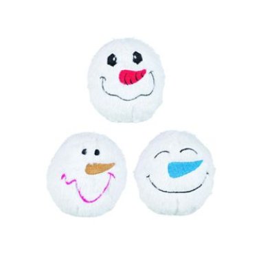 Trixie vánoční hračka míčky sněhové plyš se zvukem 10 cm