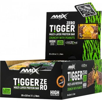 Amix Tigger Zero Bar - 20x 60 g, arašídové máslo