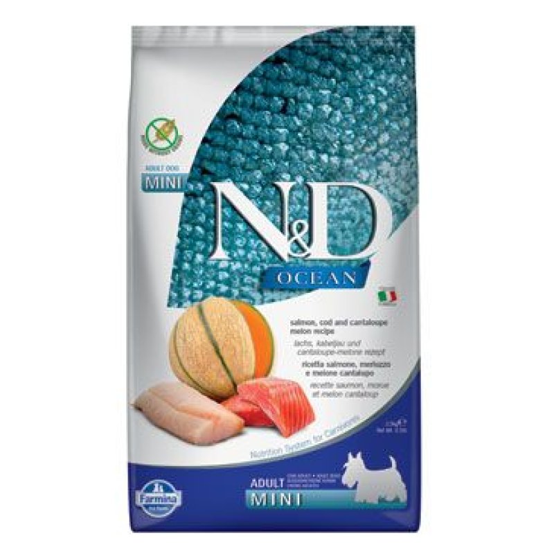 N&D OCEAN DOG Adult Mini Salmon & Cod & Melon 2,5 kg