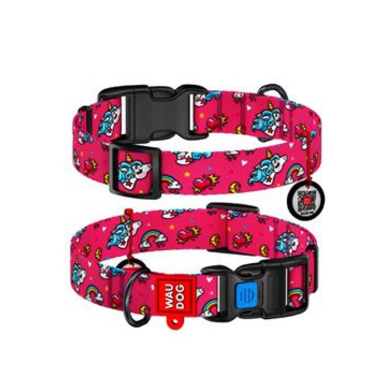 Obojek nylon Jednorožec QR (24-40cm/2cm)