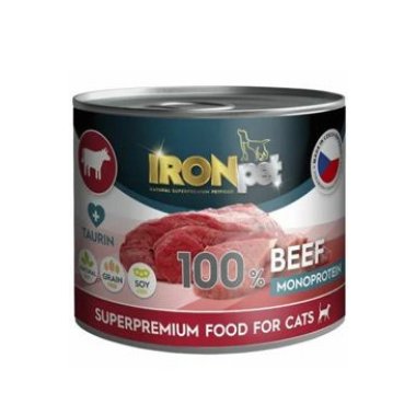 IRONpet Cat Beef konzerva 200 g