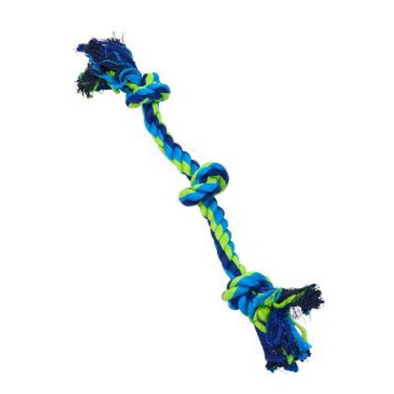 Hračka pes BUSTER Dent. Rope 3 uzly modrá/limet. 38cm S