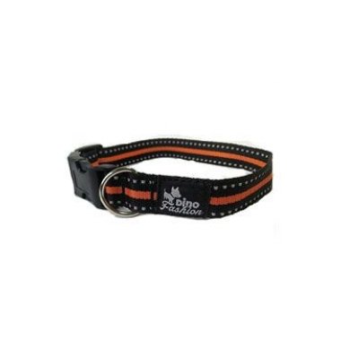 Obojek DINOFASHION reflexní černo-oranžový 45/2,5cm