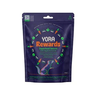 YORA Dog pamlsky z hmyzu Rewards jablko a mrkev 100 g