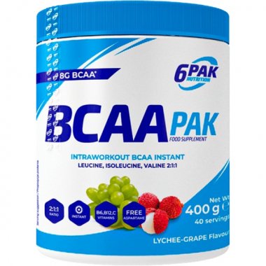 6Pak Nutrition BCAA Instant Pak - 400 g, liči-hrozny