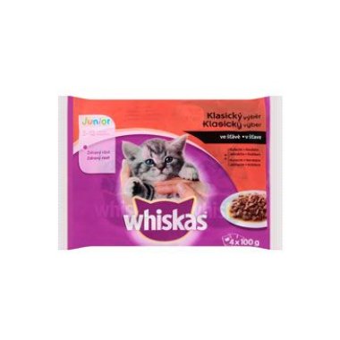 Whiskas kapsa Junior masový výběr ve šťávě 4 x 100 g