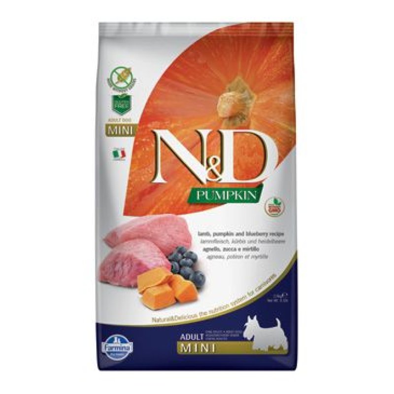N&D Pumpkin DOG Adult Mini Lamb & Blueberry 2,5 kg