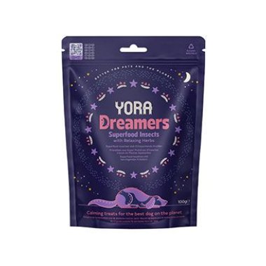 YORA Dog pamlsky z hmyzu Dreamers s bylinkami 100 g