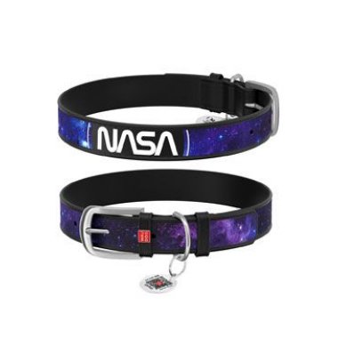 Obojek kožený NASA21 černý (46-60cm/2,5cm)