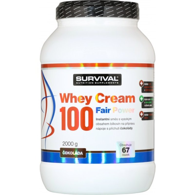 Survival Whey Cream 100 Fair Power 2000 g, jahoda