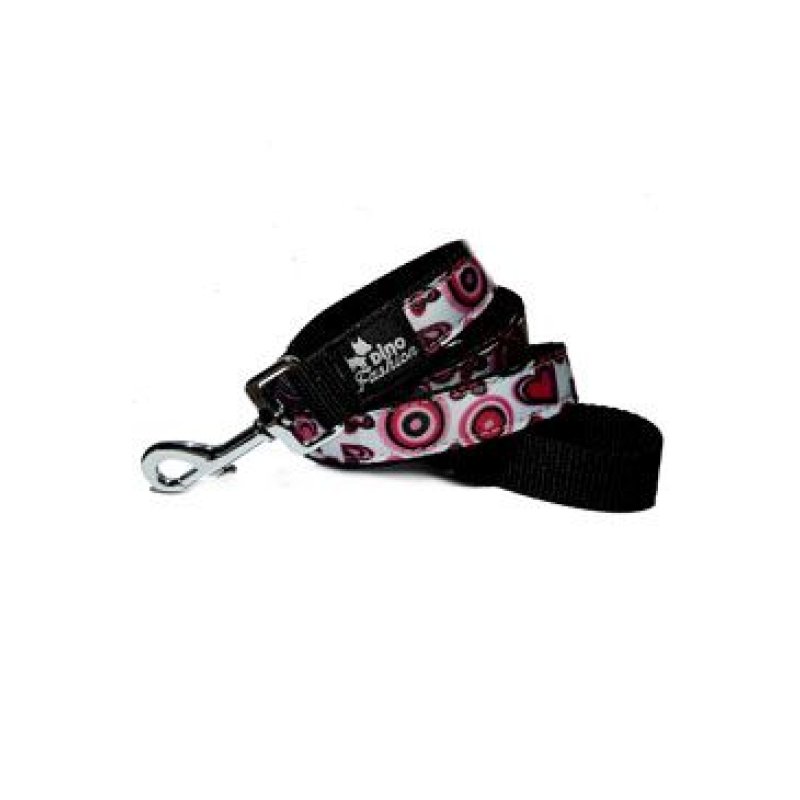 Vodítko DINOFASHION popruhové Valentine Love 160/2,5cm