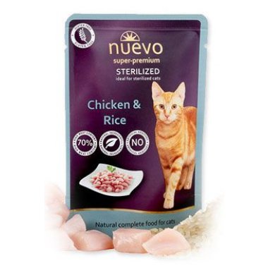 Nuevo kočka kapsa sterilized drůbeží s rýží 85 g