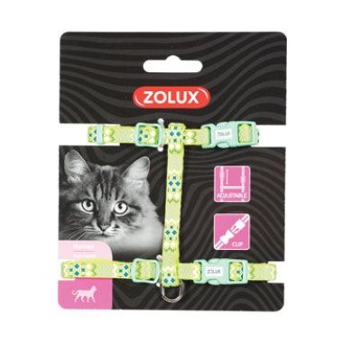 Zolux Postroj kočka ETHNIC nylon zelený