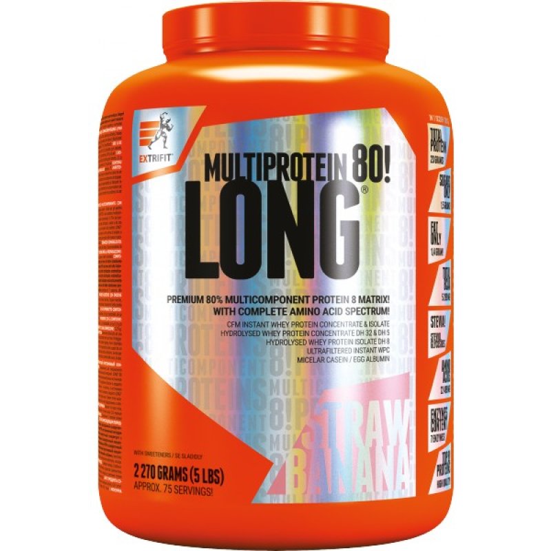 Extrifit Long 80 Multiprotein - 2270 g, vanilka