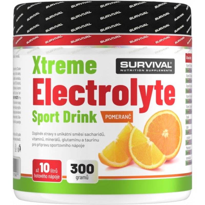 Survival Xtreme Electrolyte Sport Drink - 300 g, pomeranč