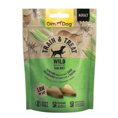 Gimdog Train & Treat divočina & šalvěj 125 g