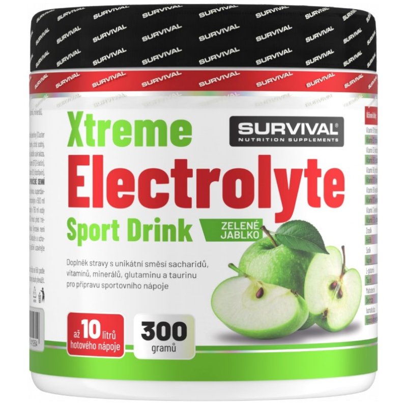 Survival Xtreme Electrolyte Sport Drink - 300 g, zelené jablko