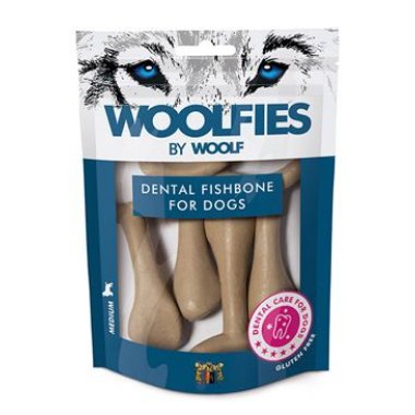Pochoutka dentální Woolfies Dental Fishbone M 200 g