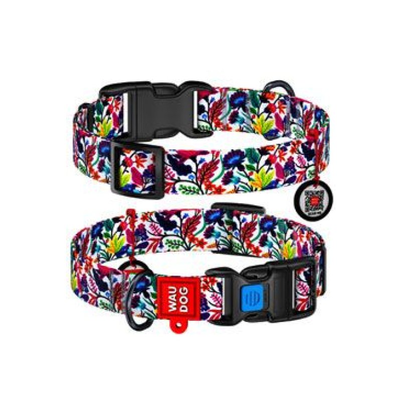 Obojek nylon Magické květy QR (24-40cm/2cm)