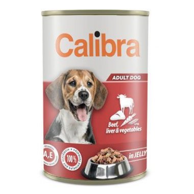 Calibra Dog hovězí játra zelenina v želé 1240 g