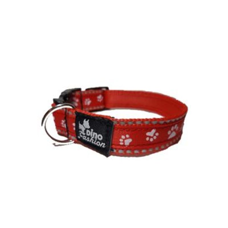 Obojek DINOFASHION reflexní červený 35/2,5cm