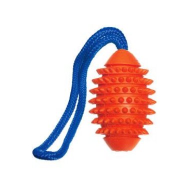 Karlie Hračka pes Míč šišatý gumový s provazem 32 cm