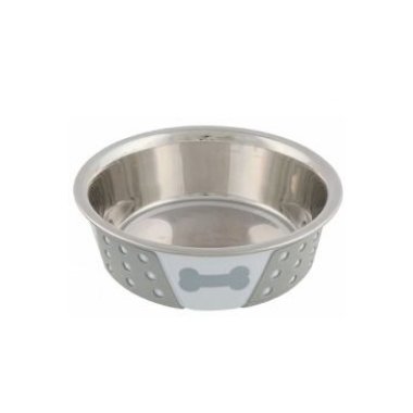 Trixie miska nerez se silikon pláštěm bílošedá 0,4 l 14 cm