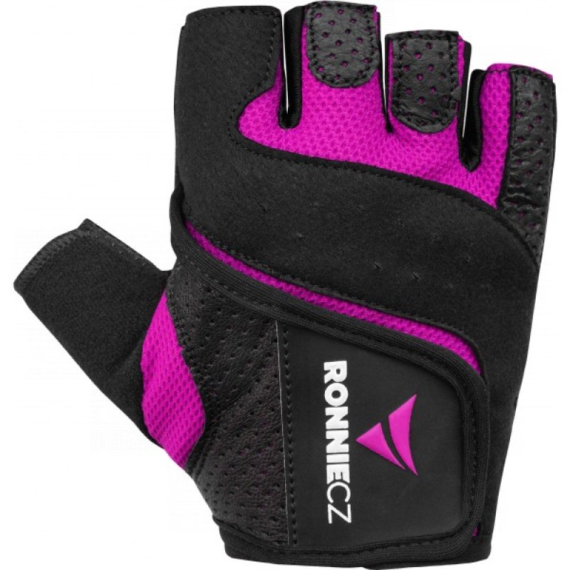 Fitness rukavice Ronnie.cz Easy Workout (růžové) - 1 pár, L - růžové