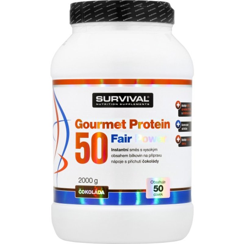 Survival Gourmet Protein 50 Fair Power 2000 g, čokoláda