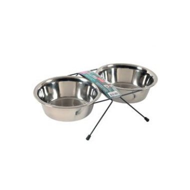 Zolux miska nerez stojan+2 misky pes STEEL 0,35 l