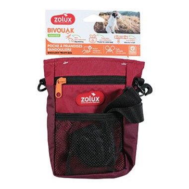 Zolux Kapsička na pamlsky BIVOUAK s popruhem červená
