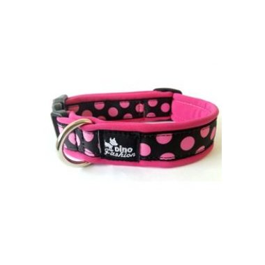 Obojek DINOFASHION softshell Puntík růžový 50/3cm