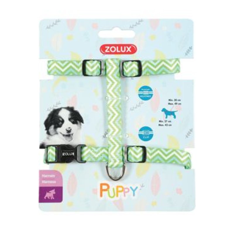 Postroj pes štěně PIXIE nastavitelný zelený 13 mm Zolux