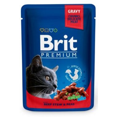 Brit Premium Cat kapsa with Beef Stew & Peas 100 g