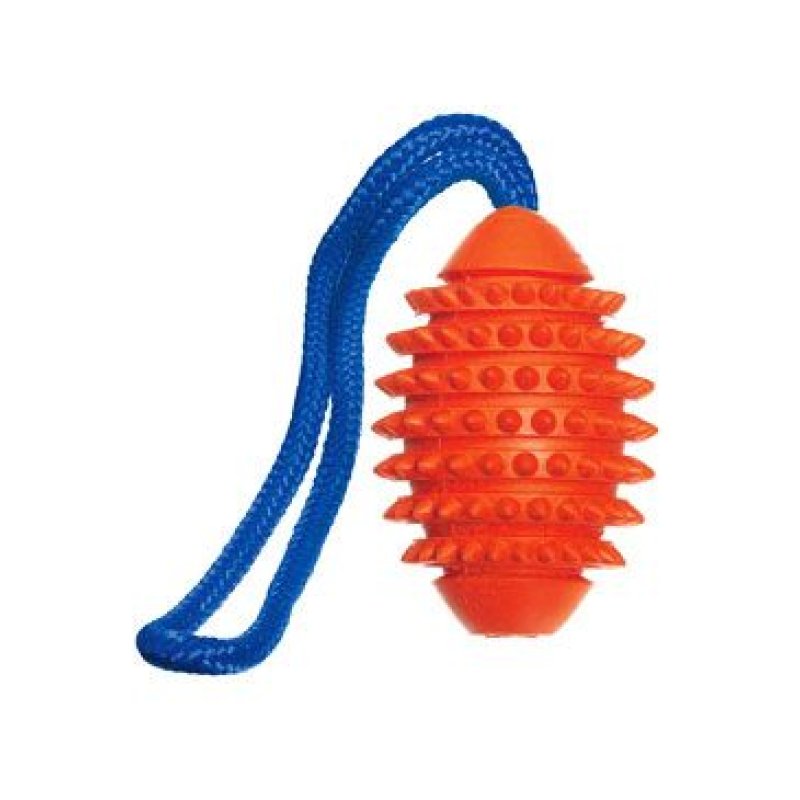 Karlie Hračka pes Míč šišatý gumový s provazem 32 cm