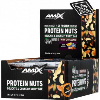 Amix Protein Nuts Bar - 25x 40 g, ořechy-ovoce