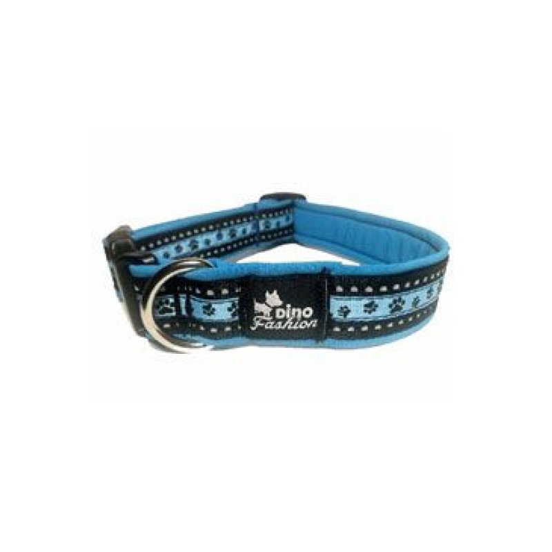 Obojek DINOFASHION reflexní modrý 50/3cm