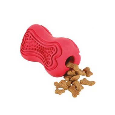 Zolux Hračka pes TITAN gumová kost S červená