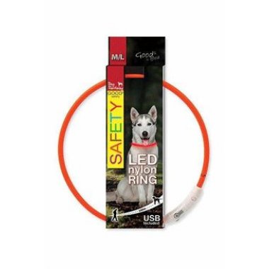 Obojek DOG FANTASY světelný USB oranžový 65 cm