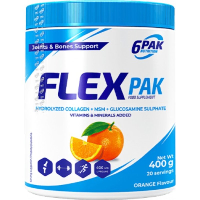 6Pak Nutrition Flex Pak - 400 g, jahoda
