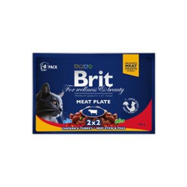 Brit Premium Cat kapsa Meat Plate 400 g (4x100g)