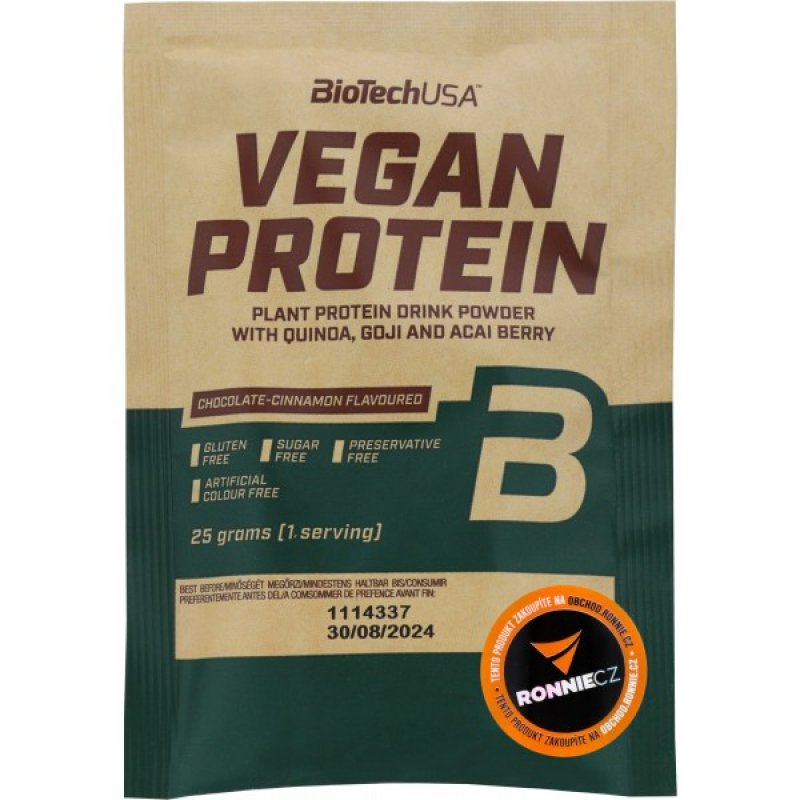 BioTech Nutrition Vegan Protein - 25 g, čoko-skořice