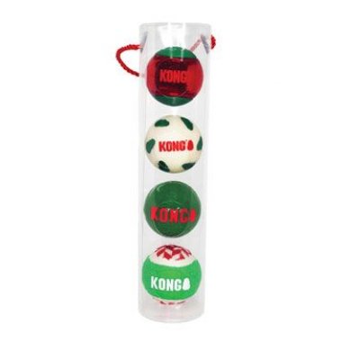 Kong hračka pes Vánoční míčky Kruuse 4 ks