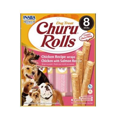 Churu Dog Rolls Chicken with Salmon wraps 8 x 12 g