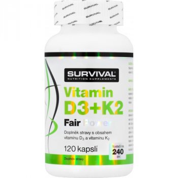 Survival Vitamin D3+K2 Fair Power 120 cps