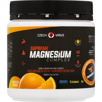 Czech Virus Hořčík • Supreme Magnesium Complex 340 g, pomeranč