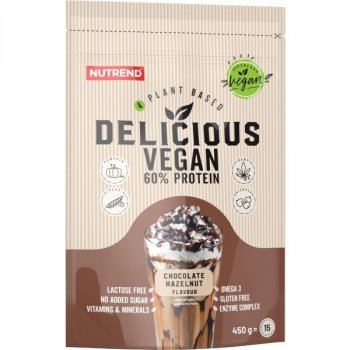 Nutrend Delicious Vegan Protein - 450 g, čoko-lískový ořech