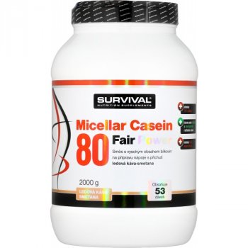 Survival Micellar Casein 80 Fair Power 2000 g, vanilka-jahoda