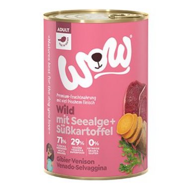 WOW konzerva Zvěřina s batáty Adult 400 g